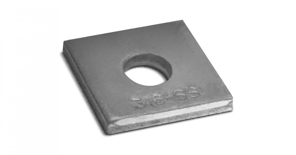 1/2 Inch Flat Square Washer 316 PlastiBond