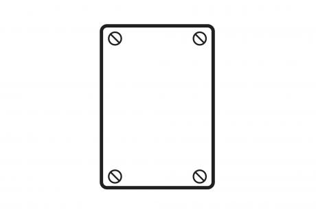 LineArt-CastDeviceBoxCovers-1Gang-PBDS100G Line Drawing of Cast Device Boxes & Covers