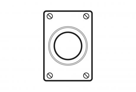 LineArt-CastDeviceBoxCovers-1Gang-PBDS21G.jpg Line Drawing of Single Gang Cast Device Boxes & Covers by Plasti-Bond