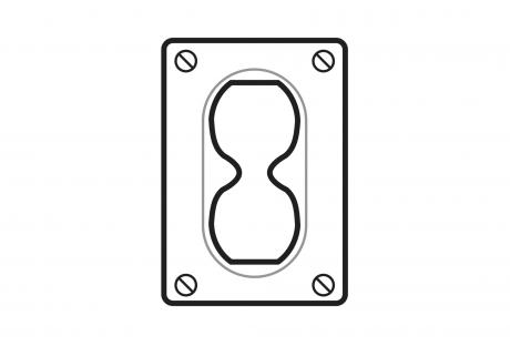 LineArt-CastDeviceBoxCovers-1Gang-PBDS23G Line Drawing of Cast Device Boxes & Covers