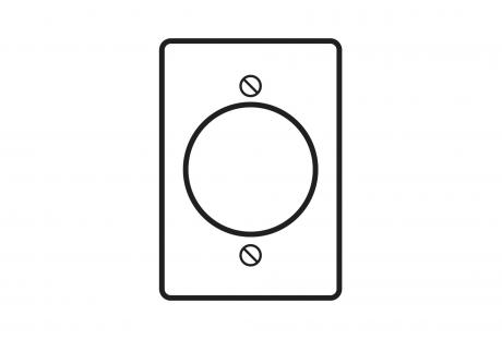 LineArt-CastDeviceBoxCovers-1Gang-PBDS35 Line Drawing of Cast Device Boxes & Covers
