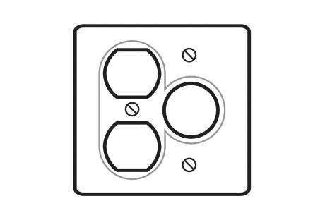 LineArt-CastDeviceBoxCovers-2Gang-PBS21232 Line Drawing of Cast Device Boxes & Covers