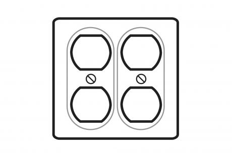 LineArt-CastDeviceBoxCovers-2Gang-PBS232 Line Drawing of Cast Device Boxes & Covers