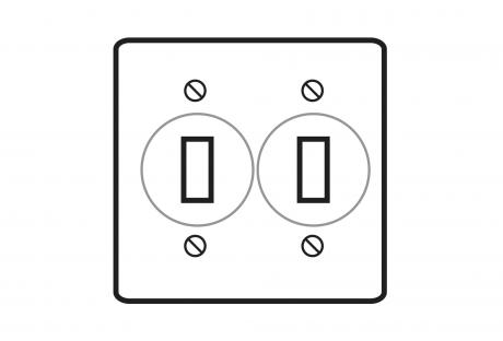 LineArt-CastDeviceBoxCovers-2Gang-PBS322 Line Drawing of Cast Device Boxes & Covers