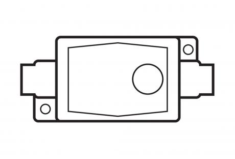 Line Drawing of Single Gang Cast Device Boxes & Covers by Plasti-Bond
