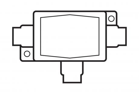 Line Drawing of Single Gang Cast Device Boxes & Covers by Plasti-Bond