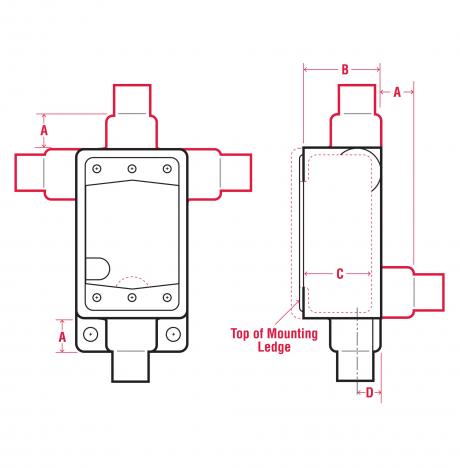 Line Drawing of Cast Device Boxes & Covers