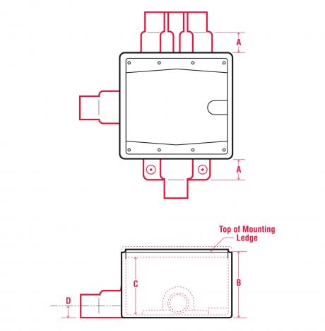 LineArt-CastDeviceBoxes-2Gang Line Drawing of Cast Device Boxes & Covers