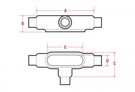 Line Drawing of Mogul Style Conduit Bodies
