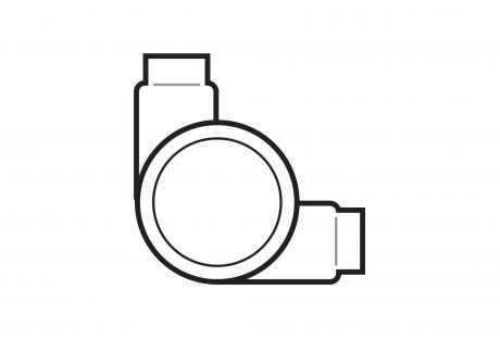 Line Drawing of GUA Style Conduit Outlet Boxes by Plasti-Bond