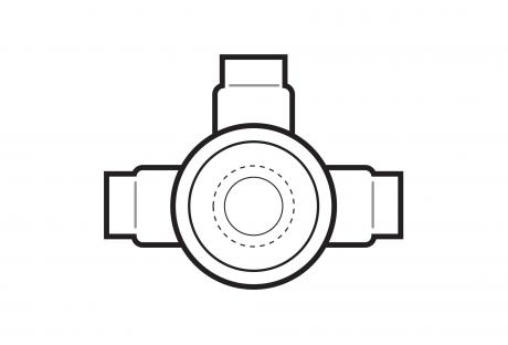 Line Drawing of GUA Style Conduit Outlet Boxes by Plasti-Bond