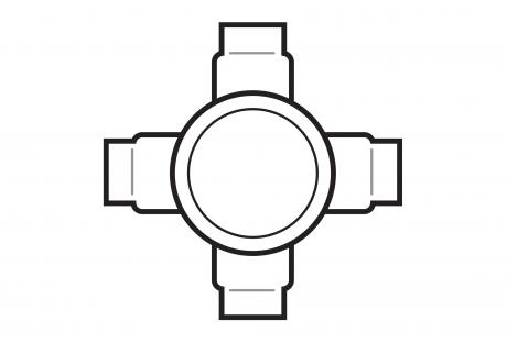 LineArt-GUA-Outlet-Boxes-GUAX Line Drawing of GUA Style Conduit Outlet Boxes