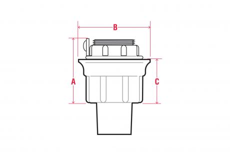 Line Drawing of PVC Coated ST Style Knockout Hub