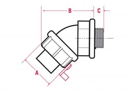 Line Drawing of Liquid Tight Connectors by Plasti-Bond
