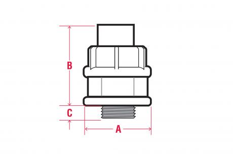 Line Drawing of Liquid Tight Connectors