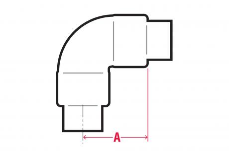 Line Drawing of EL Style Malleable Elbows
