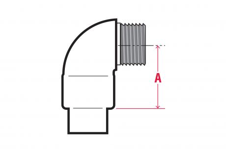 LineArt-Malleable-Elbows90Degree-Male-to-Female Line Drawing of EL Style Malleable Elbows