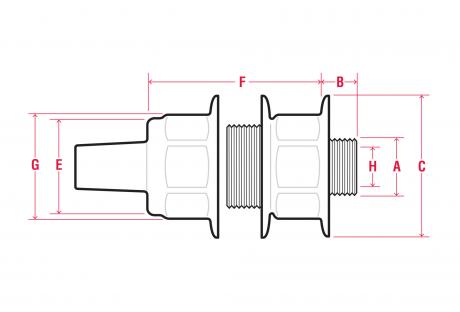 Line Drawing of Teck Series Armored Cable Fittings